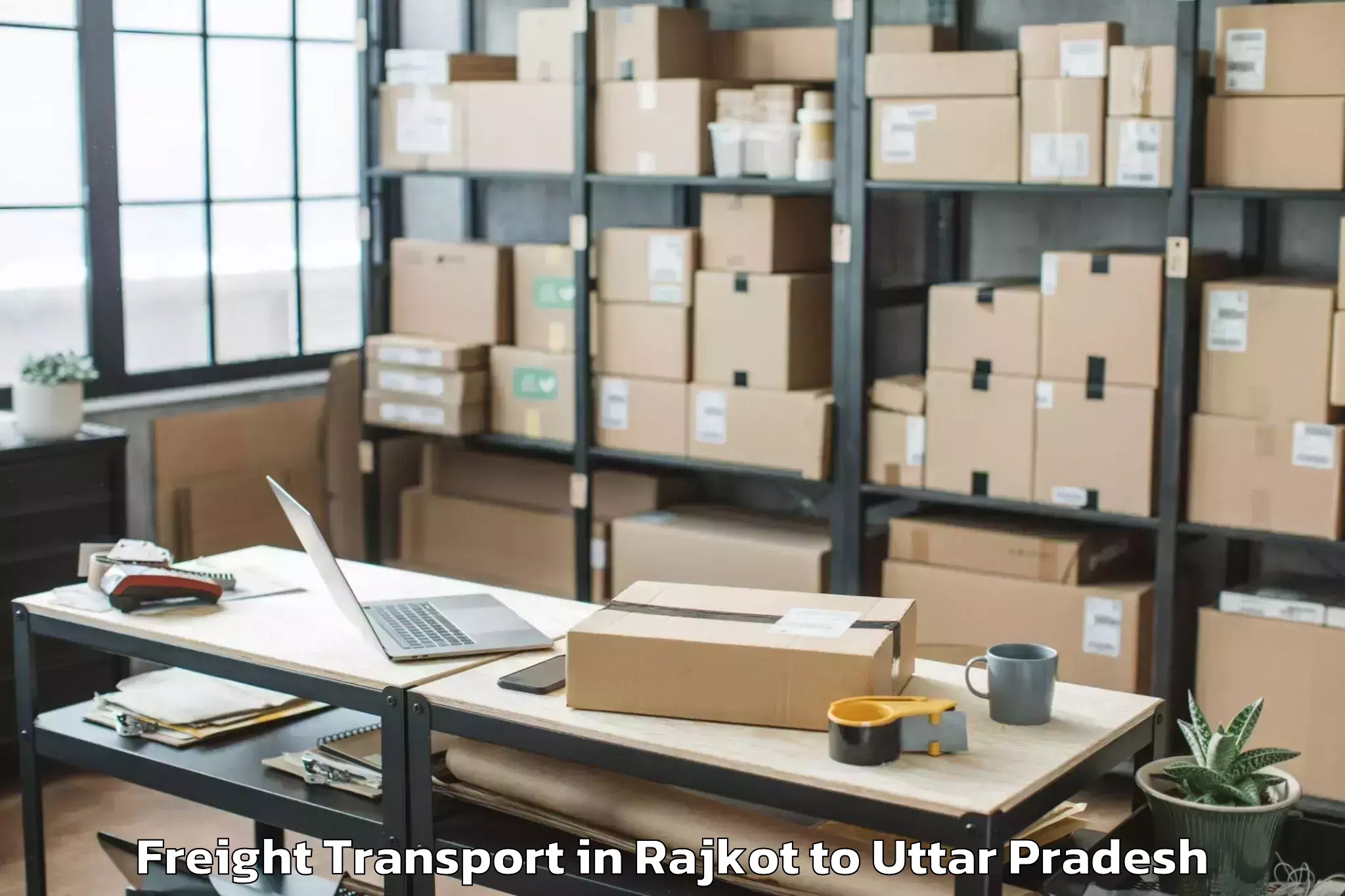 Hassle-Free Rajkot to Etah Freight Transport